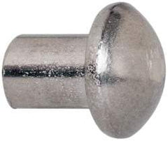 RivetKing - 3/16" Body Diam, Round Uncoated Stainless Steel Solid Rivet - 1/4" Length Under Head, Grade 18-8 - Caliber Tooling