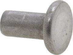 RivetKing - 1/8" Body Diam, Flat Uncoated Steel Solid Rivet - 1/4" Length Under Head - Caliber Tooling