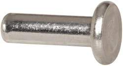 RivetKing - 5/32" Body Diam, Flat Aluminum Solid Rivet - 1/2" Length Under Head, Grade 1100F - Caliber Tooling