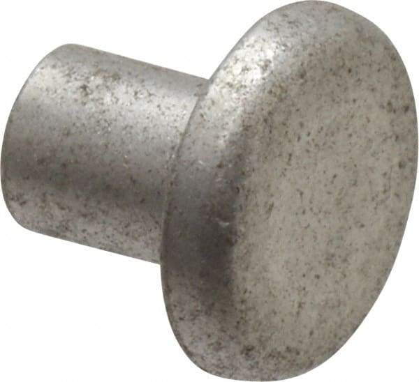 RivetKing - 3/16" Body Diam, Flat Uncoated Aluminum Solid Rivet - 1/4" Length Under Head, Grade 1100F - Caliber Tooling