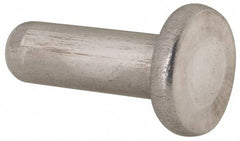 RivetKing - 1/4" Body Diam, Flat Uncoated Aluminum Solid Rivet - 3/4" Length Under Head, Grade 1100F - Caliber Tooling