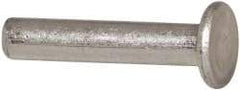 RivetKing - 1/4" Body Diam, Flat Aluminum Solid Rivet - 1-1/4" Length Under Head, Grade 1100F - Caliber Tooling