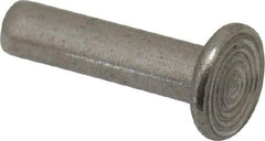 RivetKing - 1/8" Body Diam, Flat Uncoated Stainless Steel Solid Rivet - 1/2" Length Under Head, Grade 18-8 - Caliber Tooling