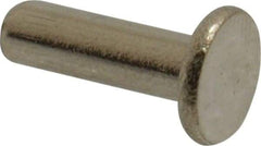 RivetKing - 5/32" Body Diam, Flat Uncoated Stainless Steel Solid Rivet - 1/2" Length Under Head, Grade 18-8 - Caliber Tooling