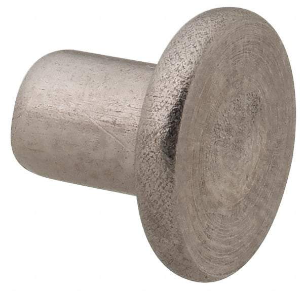 RivetKing - 3/16" Body Diam, Round Uncoated Stainless Steel Solid Rivet - 1/4" Length Under Head, Grade 18-8 - Caliber Tooling