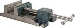 Wilton - 6-3/4" Jaw Opening Capacity x 2-1/8" Throat Depth, Horizontal Drill Press Vise - 6" Wide x 2-1/8" High Jaw, Stationary Base, Rapid Action, 17.1" OAL x 4.3" Overall Height, Cast Iron - Caliber Tooling