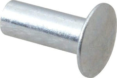 RivetKing - 0.134 to 0.141" Hole Diam, Round Head, Zinc Plated Steel, Semi Tubular Rivet - 3/8 Head Diam, 1/2" Length Under Head, 3/16 Body Diam - Caliber Tooling