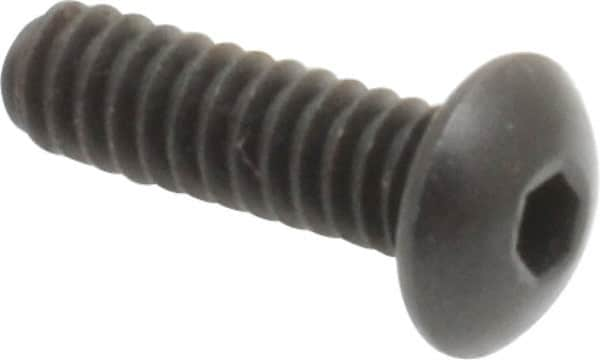 Holo-Krome - #4-40 UNC Hex Socket Drive, Button Screw - Alloy Steel, Black Oxide Finish, Fully Threaded, 3/8" Length Under Head - Caliber Tooling