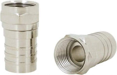 Ideal - Straight, F Type Twist On Coaxial Connector - Compatible with RG59, Brass Contact, Brass Body - Caliber Tooling