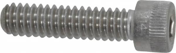 Hex Head Cap Screw: 1/4-20 x 1″, Grade 18-8 Stainless Steel, Passivated Finish Fully Threaded, 3/16″ Hex, ASME B18.3