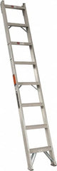 Louisville - 8 Steps, 8' High, Type IA Rating, Aluminum Shelf Ladder - 300 Lb Capacity, 15-1/4" Base Width - Caliber Tooling