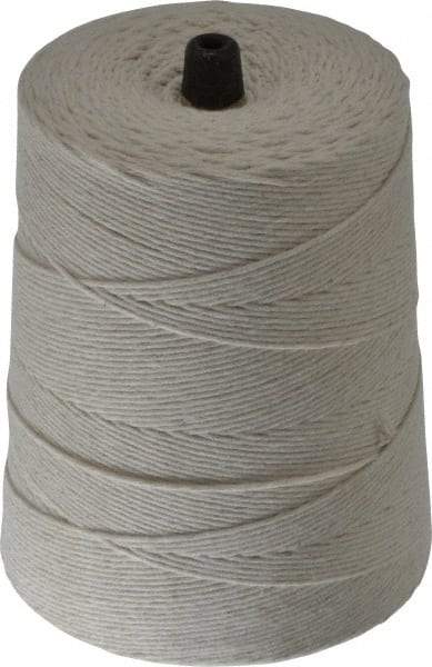 Made in USA - 0.62 Inch Diameter, 12 Ply, Cotton Twine Spool - 30 Lbs. Breaking Strength, White, 1,680 Ft. per Lb. - Caliber Tooling