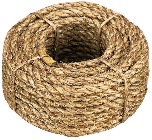 Value Collection - 600' Max Length Manila Rope - 3/8" Diam, 151 Lb Capacity - Caliber Tooling