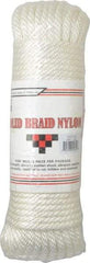 Value Collection - 100' Max Length Nylon Braided Cord - 3/8" Diam, 2,500 Lb Capacity - Caliber Tooling