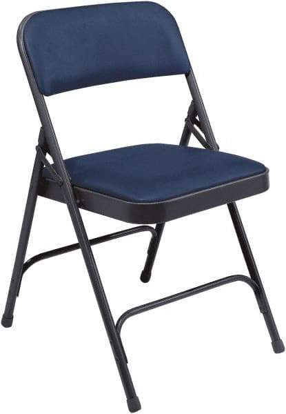 NPS - 18-3/4" Wide x 20-1/4" Deep x 29-1/2" High, Vinyl Folding Chair with Vinyl Padded Seat - Dark Midnight Blue - Caliber Tooling