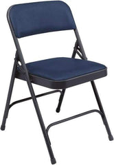 NPS - 18-3/4" Wide x 20-1/4" Deep x 29-1/2" High, Vinyl Folding Chair with Vinyl Padded Seat - Dark Midnight Blue - Caliber Tooling