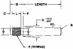 Value Collection - Size 9, 0.589" Large End Diam, Passivated Stainless Steel 1/2-20 Threaded Taper Pin - Grade 303, 18-8, 6 Pin Length - Caliber Tooling