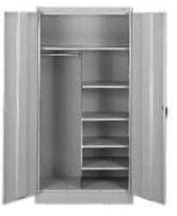 Tennsco - 6 Shelf Combination Storage Cabinet - Steel, 36" Wide x 24" Deep x 78" High, Putty - Caliber Tooling