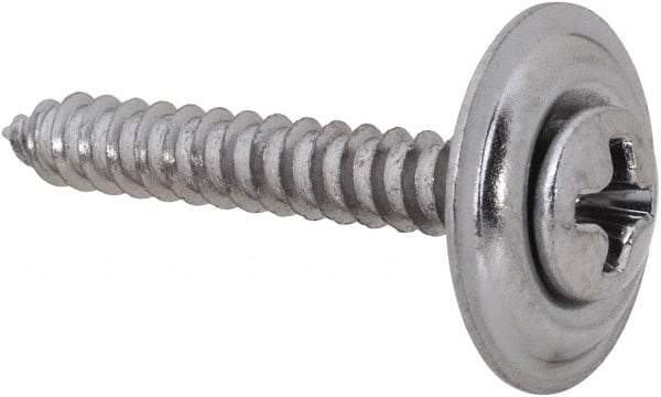 Value Collection - #6 Sems Oval Head Phillips Sheet Metal Screw - Steel, 1" OAL, Grade 2 - Caliber Tooling