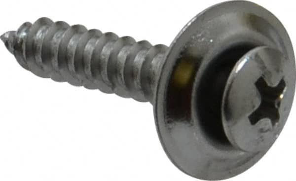 Value Collection - #10 Sems Oval Head Phillips Sheet Metal Screw - Steel, 1" OAL, Grade 2 - Caliber Tooling