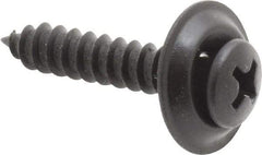 Value Collection - #10 Sems Oval Head Phillips Sheet Metal Screw - Steel, 1" OAL, Grade 2 - Caliber Tooling