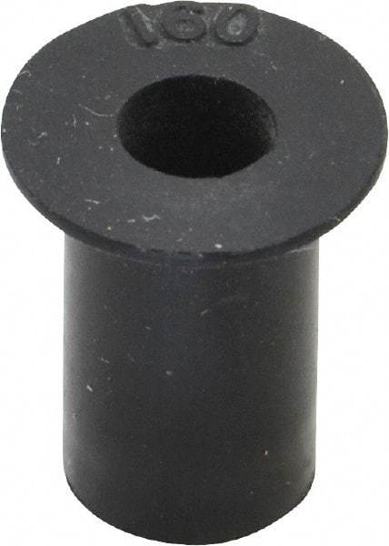 Au-Ve-Co Products - #10-32, 0.562" Diam x 0.04" Thick Flange, Rubber Insulated Rivet Nut - UNF Thread, Neoprene, 5/8" Long x 0.377" Body Diam, 0.665" OAL - Caliber Tooling