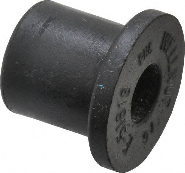 Au-Ve-Co Products - 5/16-18, 7/8" Diam x 1/8" Thick Flange, Rubber Insulated Rivet Nut - UNC Thread, Neoprene, 0.6" Long x 0.62" Body Diam, 0.725" OAL - Caliber Tooling