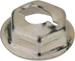 Au-Ve-Co Products - 3/16" Hole Diam, 1/2" OD, 3/8" Width Across Flats Washer Lock Nut - Zinc-Plated Spring Steel, For Use with Non Threaded Fasteners - Caliber Tooling