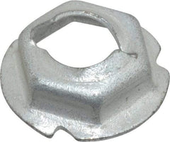 Au-Ve-Co Products - 1/4" Hole Diam, 19/32" OD, 7/16" Width Across Flats Washer Lock Nut - Zinc-Plated Spring Steel, For Use with Non Threaded Fasteners - Caliber Tooling