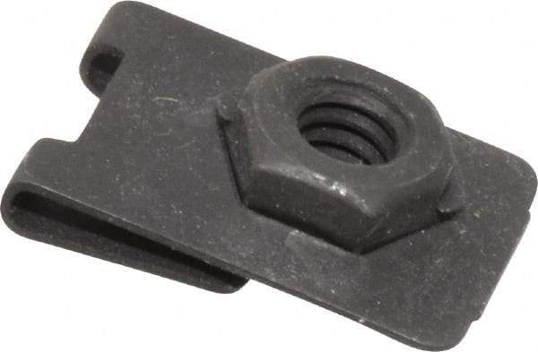 Value Collection - 1/4-20 Screw, 0.032 to 0.093" Thick, Spring Steel J Nut Retainer - 1/2" Center Edge, Black Phosphate Finish - Caliber Tooling