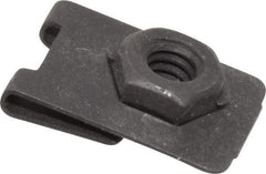 Value Collection - 1/4-20 Screw, 0.032 to 0.093" Thick, Spring Steel J Nut Retainer - 1/2" Center Edge, Black Phosphate Finish - Caliber Tooling