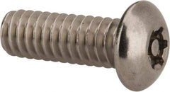 Made in USA - 1/4-20 UNC, 3/4" Length Under Head Torx Drive Machine Screw - Button Head, Grade 18-8 Stainless Steel, Uncoated, Without Washer - Caliber Tooling