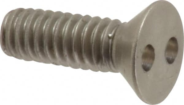 Made in USA - #8-32 UNC, 1/2" OAL Spanner Drive Machine Screw - Flat Head, Grade 18-8 Stainless Steel, Uncoated, Without Washer - Caliber Tooling