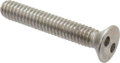 Made in USA - #8-32 UNC, 1" OAL Spanner Drive Machine Screw - Flat Head, Grade 18-8 Stainless Steel, Uncoated, Without Washer - Caliber Tooling