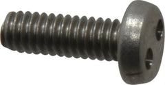 Made in USA - #8-32 UNC, 1/2" OAL Spanner Drive Machine Screw - Pan Head, Grade 18-8 Stainless Steel, Uncoated, Without Washer - Caliber Tooling