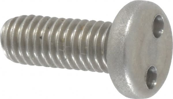 Made in USA - #10-32 UNF, 1/2" OAL Spanner Drive Machine Screw - Pan Head, Grade 18-8 Stainless Steel, Uncoated, Without Washer - Caliber Tooling