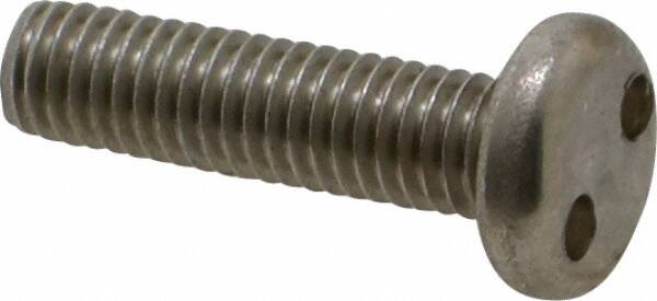 Made in USA - #10-32 UNF, 3/4" OAL Spanner Drive Machine Screw - Pan Head, Grade 18-8 Stainless Steel, Uncoated, Without Washer - Caliber Tooling