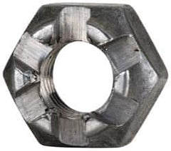 Value Collection - 1/4-28 UNF Grade 5 Steel Castle Locknut - 7/16" Width Across Flats, 9/32" High, Uncoated - Caliber Tooling