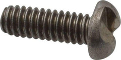 Made in USA - 1/4-20 UNC, 3/4" Length Under Head One Way Drive Machine Screw - Round Head, Grade 18-8 Stainless Steel, Uncoated, Without Washer - Caliber Tooling