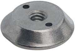 Made in USA - 1/4-20, Alloy Steel, Zinc Plated, Right Hand Spherical Fixture Nut - 1/4" High - Caliber Tooling