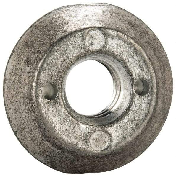 Made in USA - 3/8-16, Alloy Steel, Zinc Plated, Right Hand Spherical Fixture Nut - 1/4" High - Caliber Tooling