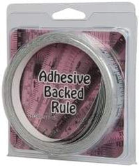 Made in USA - 24 Ft. Long x 1/2 Inch Wide, 1/16 Inch Graduation, Silver, Mylar Adhesive Tape Measure - Reads Left to Right, Horizontal Scale - Caliber Tooling