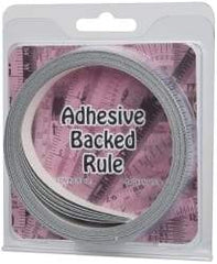 Made in USA - 24 Ft. Long x 1/2 Inch Wide, 1/16 Inch Graduation, Silver, Mylar Adhesive Tape Measure - Reads Right to Left, Horizontal Scale - Caliber Tooling