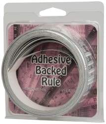 Made in USA - 24 Ft. Long x 1 Inch Wide, 1/16 Inch Graduation, Silver, Mylar Adhesive Tape Measure - Reads Left to Right, Horizontal Scale - Caliber Tooling