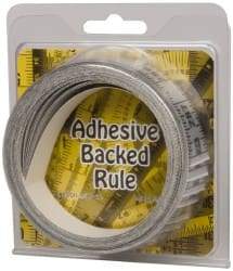 Made in USA - 24 Ft. Long x 1 Inch Wide, 1/16 Inch Graduation, Silver, Mylar Adhesive Tape Measure - Reads Right to Left, Horizontal Scale - Caliber Tooling