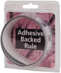 Made in USA - 6 Ft. Long x 1-1/4 Inch Wide, 1/16 Inch Graduation, Silver, Mylar Adhesive Tape Measure - Reads Top to Bottom, Vertical Rules - Caliber Tooling