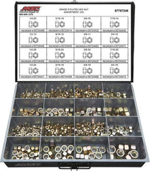 Value Collection - 1/4-20 to 3/4-16 Thread, 765 Piece Alloy Steel Nut Assortment - Grade 8 - Caliber Tooling