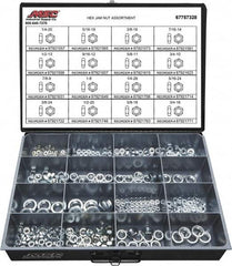 Value Collection - 1/4-20 to 3/4-16 Thread, 425 Piece Steel Nut Assortment - Grade 2 - Caliber Tooling