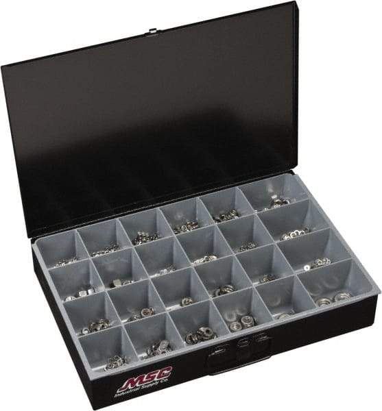 Value Collection - M3x0.50 to M16x2 Thread, 1,680 Piece Stainless Steel Nut & Washer Assortment - Grade 18-8 - Caliber Tooling