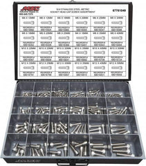 Value Collection - 240 Piece Stainless Steel Socket Head Cap Screws - M6 to M12 Thread, 18-8 - Caliber Tooling